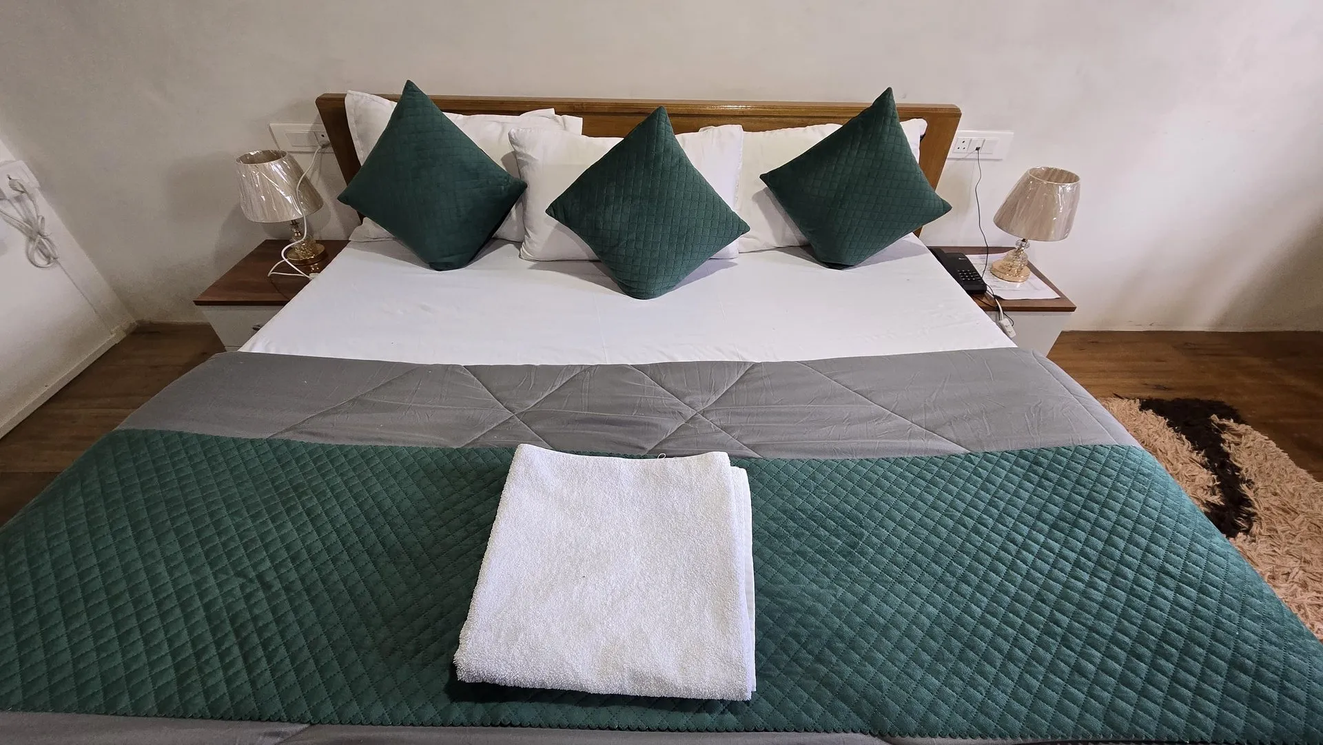 Prepared double bed inside the Premium Room