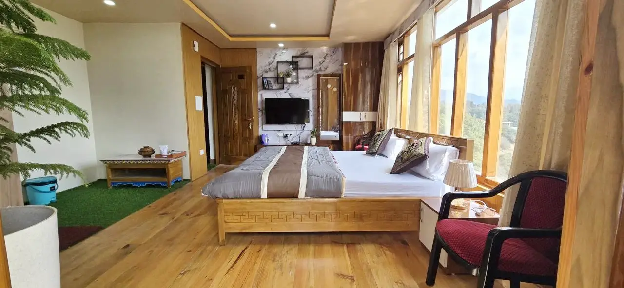 Premium room with Tawang hill view at Rikya Retreat